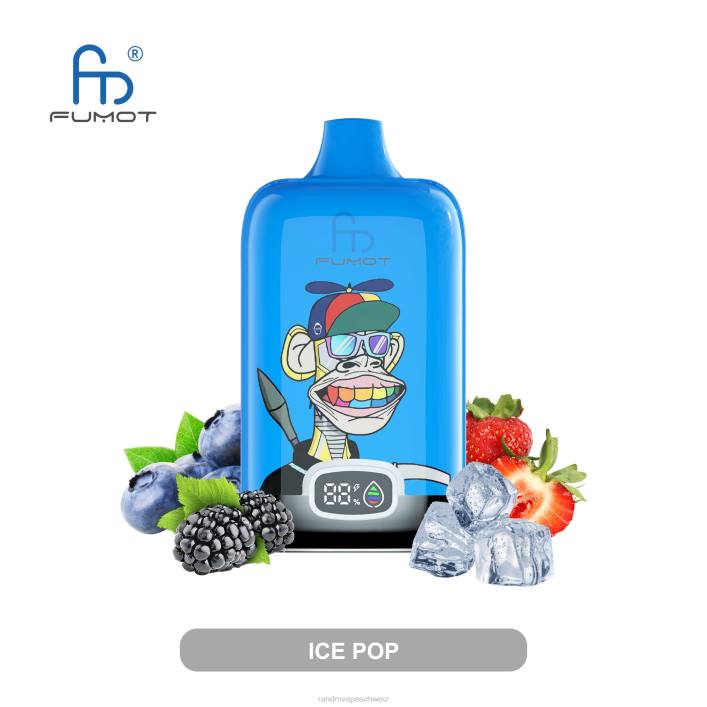 Fumot RandM Vape | Fumot Original RandM Digital Box 00P210 12000-Akku und Liquid-Display-Vape-Gerät Eis am Stiel